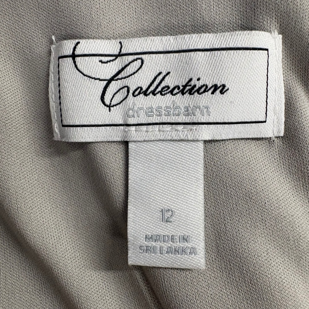 Dressbarn Collection Silver Metallic Faux Wrap Sheath Cocktail Dress Size 12 NWT - Picture 4 of 6